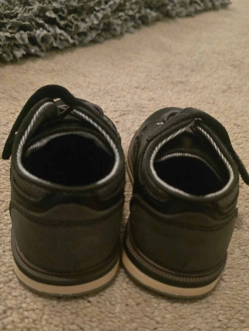 Jumping Beans Black/Grey  Boys' Dress Shoes with Hook-and-Loop Strap